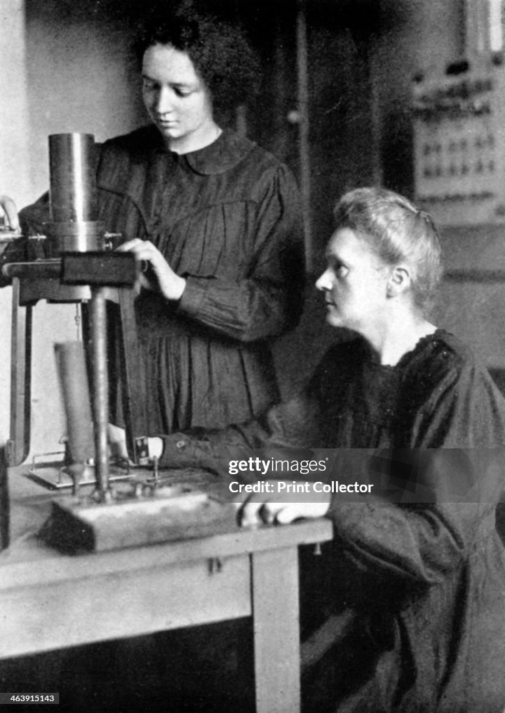 Marie Curie, Polish-born French physicist and her daughter Irene, 1925.