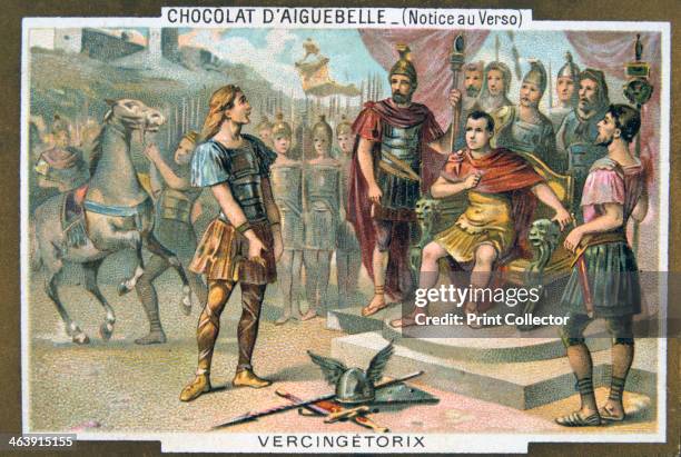 Vercingetorix surrenders to Julius Caesar, c46 BC, . Gallic chieftain Vercingetorix was defeated and captured by Julius Caesar at Alesia ....