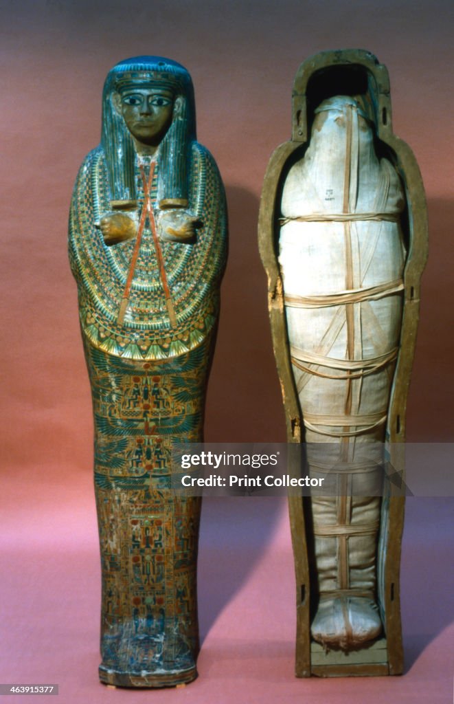 Mummy and mummy case of a princess, Ancient Egyptian, 21st Dynasty, 1069-945 BC.