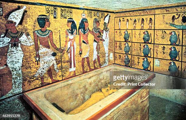 Tomb of Tutankhamun, Ancient Egyptian, 18th Dynasty, c1325 BC. Sarcophagus containing the gold coffin of the pharaoh Tutankhamun which held his...
