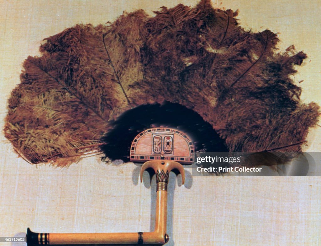 Ivory fan trimmed with ostrich feathers, from the Tomb of Tutankhamun, 14th century BC.