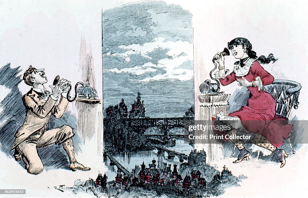 Courting by telephone across Paris, 1883.