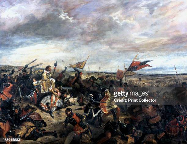'Battle of Poitiers' , 1830. Also known as 'King John at the Battle of Poitiers'. Engagement during the Hundred Years War between England and France....