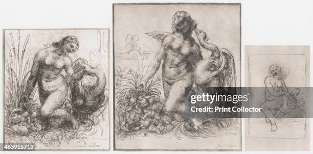 'Leda and the Swan', c1504-1506, from the collection of Franz Koenigs, Haarlem, Netherlands; middle: 'Leda and the Swan', c1504-1506, from the...