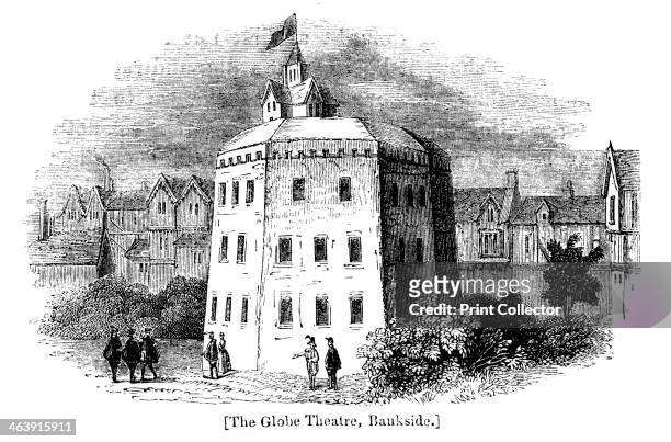 Globe Theatre, Bankside, Southwark, London, as it appeared c1598. Wood engraving after contemporary drawing. The original Globe Theatre opened in...