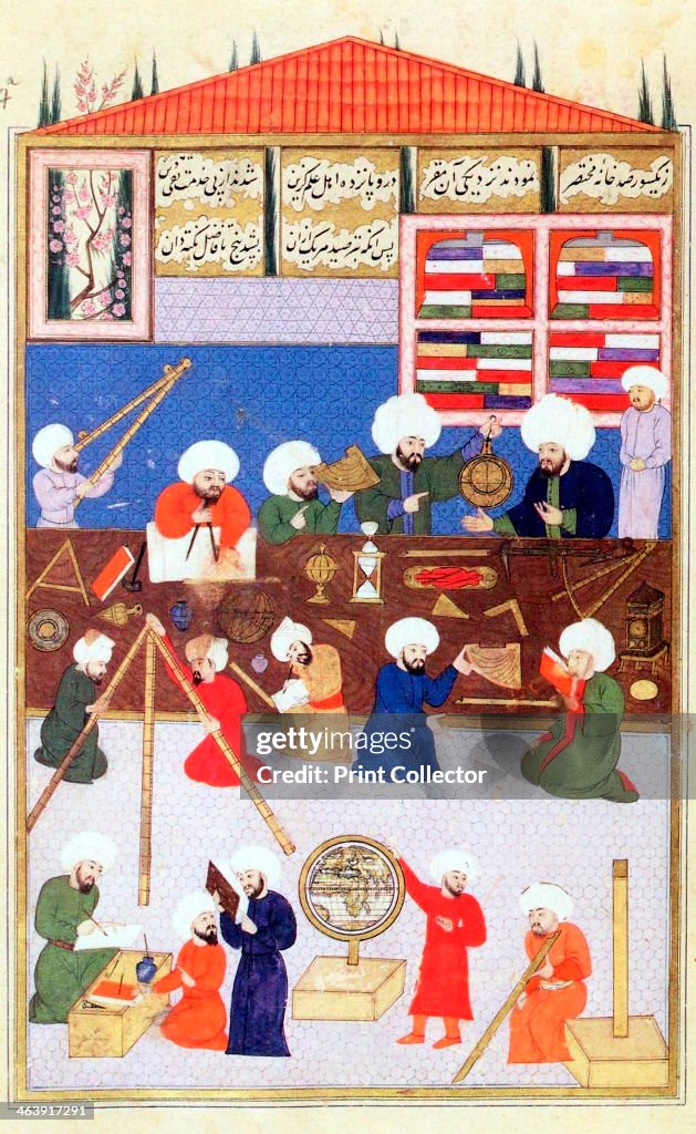 The Turkish astronomer Takiuddin at his observatory at Galata, Istanbul, 1581.