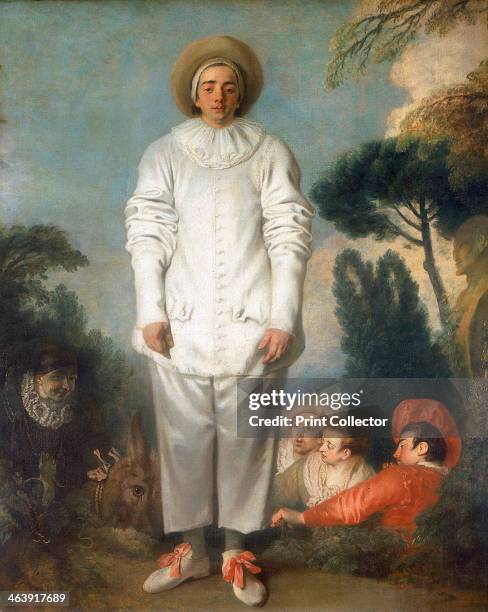 'Gilles - Pierrot', 1718-1719. Pierrot , the naïve, unsuccessful lover, played in a baggy white satin suit and whitened, unmasked face. The other...