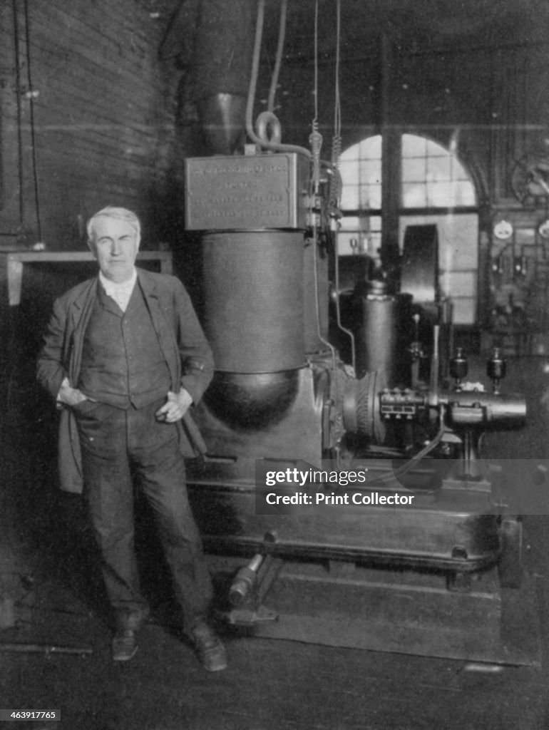 Thomas Alva Edison American Inventor With His First Dynamo For thomas-alva-edison-american-inventor-with-his-first-dynamo-for