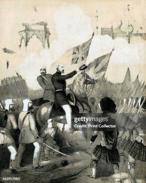 Cover of sheet music of The Battle March of Delhi, c1860. Robert Cornelis Napier , British military commander, making his triumphant entry into...