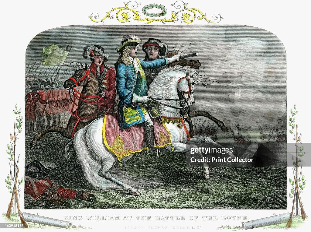 William III, King of Great Britain and Ireland, at the Battle of the Boyne, 1690.
