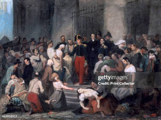 'The Duke of Orleans Visiting the Sick at L'Hotel-Dieu During the Cholera Epidemic in 1832', c1830.