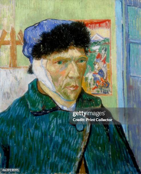 'Self-Portrait with Bandaged Ear', 1889. Vincent van Gogh painted this self-portrait after a quarrel with fellow artist Paul Gauguin at Arles during...