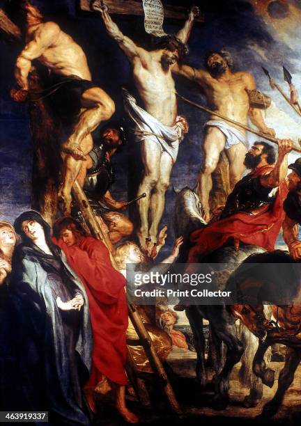 Le Coup de Lance', 1620. At the Crucifixion the soldier pierces Christ's side to make sure he is dead. At bottom right, the Virgin Mary and St John...