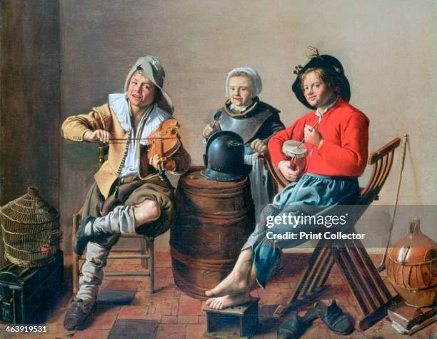 'Two Boys and a Girl making Music', 1629.