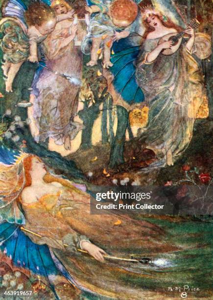 Scene from Shakespeare's A Midsummer Night's Dream. 'Titania Sleeps,' from Act II, scene 2.