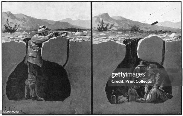 Sectional view of a typical Boer entrenchment, Boer War, c1900. The 2nd Boer War 1899-1902.