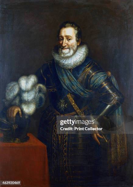 Henry IV, first Bourbon King of France, c1589-1610. Three-quarter portrait in full armour. Henry became King of Navarre in 1572 and ascended the...