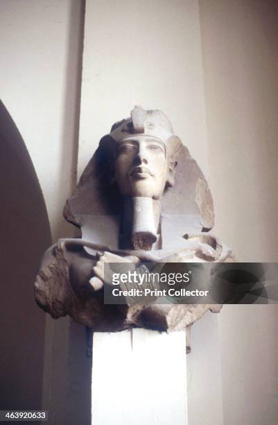 Carved head of king Akhenaten, Ancient Egyptian, 18th Dynasty, c1353-c1334 BC. After he ascended to the throne in c1353 BC Akhenaten set about...