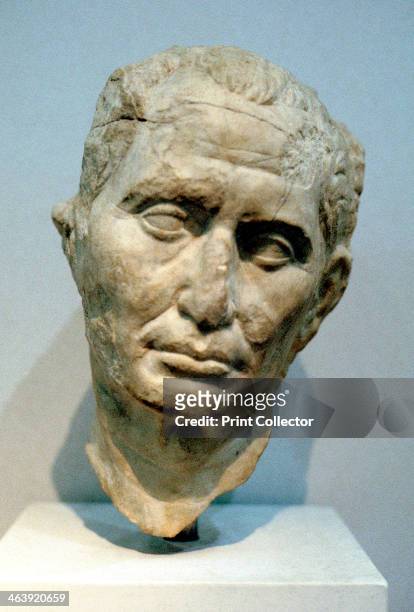 Portrait bust of Julius Caesar, Roman soldier and statesman, 1st century BC. Julius Caesar was one of Rome's most capable generals, as demonstrated...