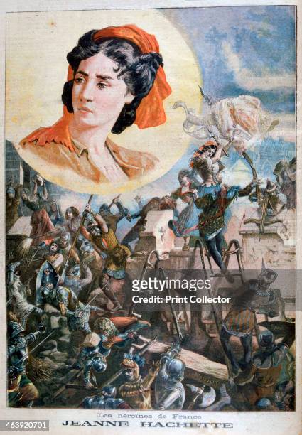Jeanne Hachette, French heroine, 1894. Jeanne Hachette is remembered for her act of heroism on 27th June 1472, when she saved the town of Beauvais...