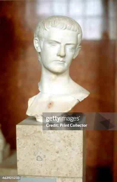 Marble bust of the Emperor Caligula. Caligula was the third Roman Emperor, ruling from 37 until he was assassinated in 41. Roman historians portray...