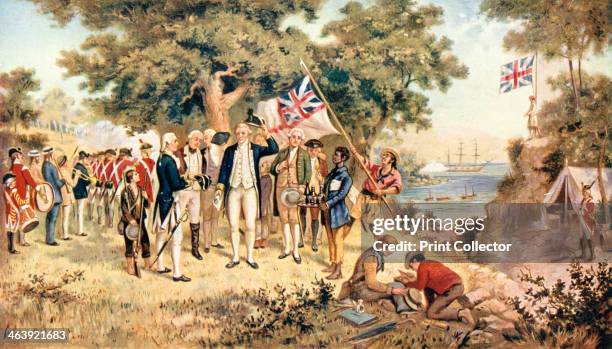 Captain James Cook taking possession of New South Wales in the name of the British Crown, 1770. James Cook , English explorer, navigator and...