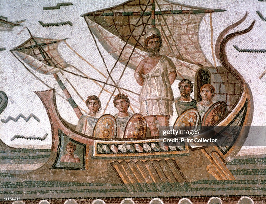 Ulysses and the sirens, Roman mosaic, 3rd century AD.