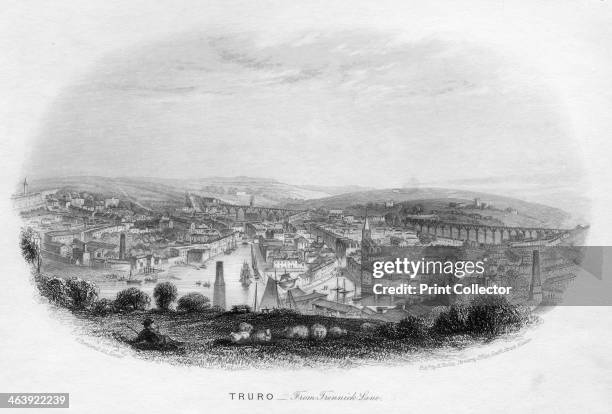 'Truro, from Trennick Lane', 1860. The Cornwall Railway, later part of the Great Western Railway , at Truro, showing one of Isambard Kingdom Brunel's...