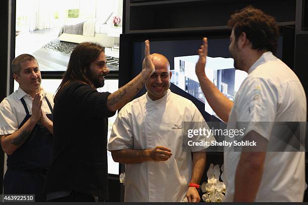 Chef Michael Solomonov, Bar Lab mixologist Elad Zvi, Chef Meir Adoni, and Chef Eitan Vanunu attend Culinary Odyssey: An Israeli Dinner hosted by...