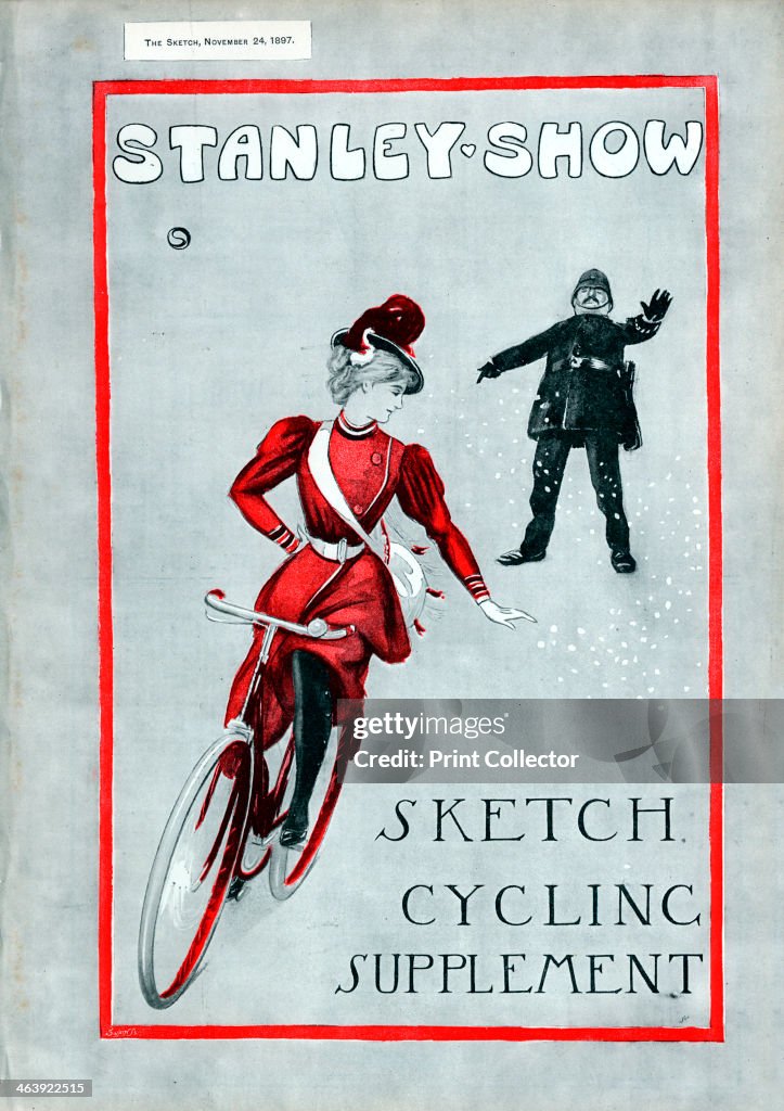 Lady in 'Rational' cycling dress, 1897.