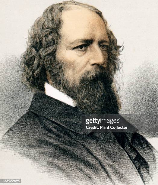 Alfred Tennyson, 1st Baron Tennyson, English poet, c1880. Tennyson was born at Somersby, Lincolnshire. In 1850 he was appointed Poet Laureate and in...