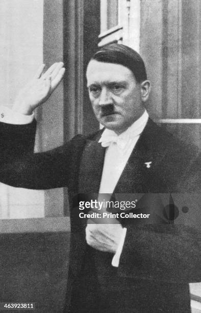Adolf Hitler in evening dress, c1930s. German dictator Adolf Hitler became leader of the National Socialist German Workers party in 1921. After an...