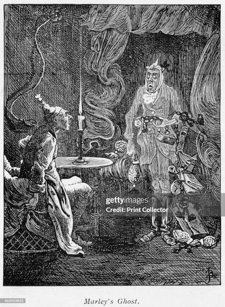 Scene from A Christmas Carol by Charles Dickens, 1843.