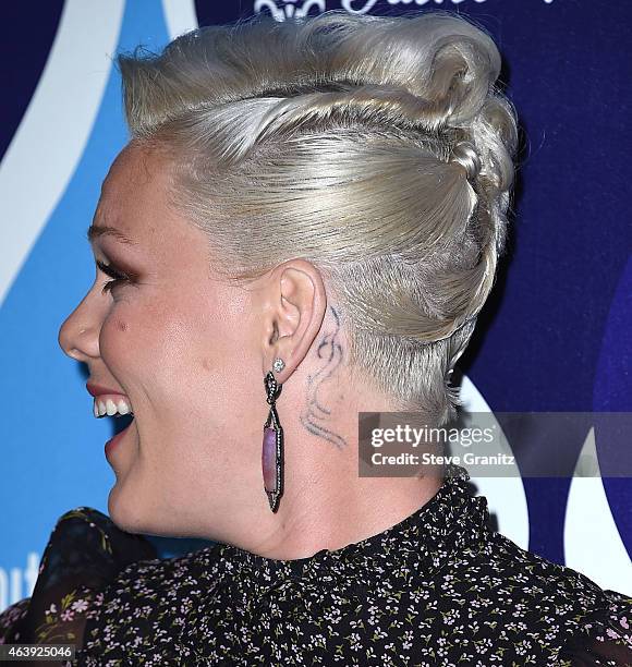 Pink arrives at the 2nd Annual Unite4:humanity Event at The Beverly Hilton Hotel on February 19, 2015 in Beverly Hills, California.