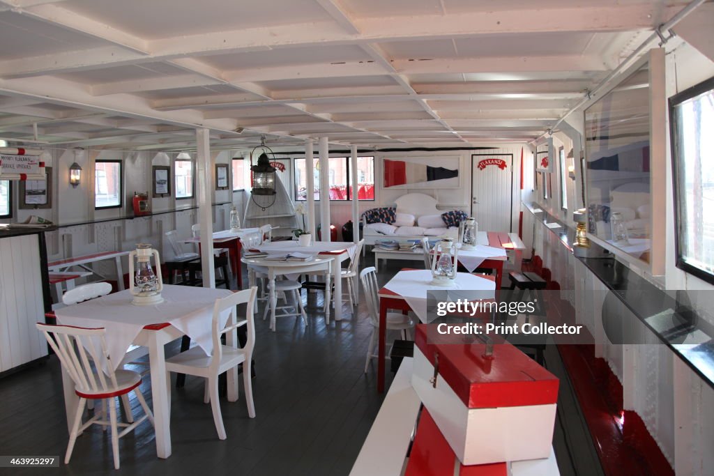 Dining room on board the lightship 'Relandersgrund', Helsinki, Finland, 2011. Artist: Sheldon Marshall