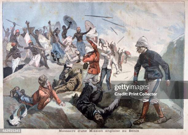 The Massacre of an British expedition in Benin, 1897. In 1896 a small armed British force under the command of Lieutenant James Phillips was sent to...