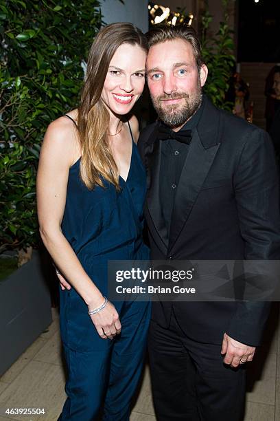 Hilary Swank and Brian Bowen Smith attend Geraldo Jewelry presents "Icons Of The Awards" benefiting The Art Of Elysium at Mr. C Beverly Hills on...