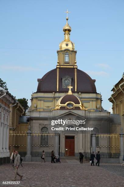 Bell tower, Peter and Paul Cathedral, St Petersburg, Russia, 2011. The cathedral, which was built between 1712 and 1733, stands within the Peter and...