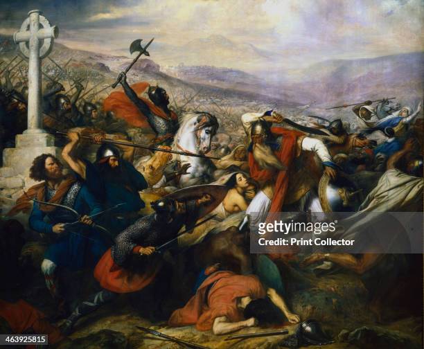 Battle of Poitiers, France, 732 . The battle at which the Frankish king Charles Martel , founder of the Carolingian dynasty and grandfather of...