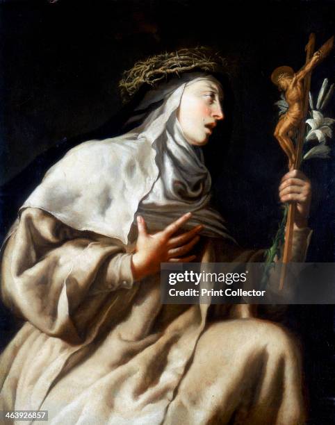 'St Teresa of Avila before the Cross', c1621-1663. Teresa of Avila , was a Spanish mystic and saint who reformed the Carmelite order. She is depicted...