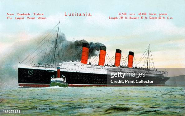 Ocean liner RMS 'Lusitania', 20th century.