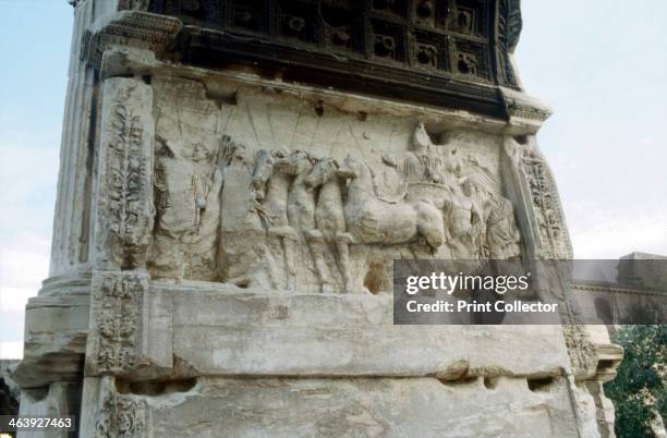 Arch of Titus, Forum, Rome, c81. The arch commemorates the capture and sack of Jerusalem by the Roman emperor Titus in 70 during the Jewish revolt...
