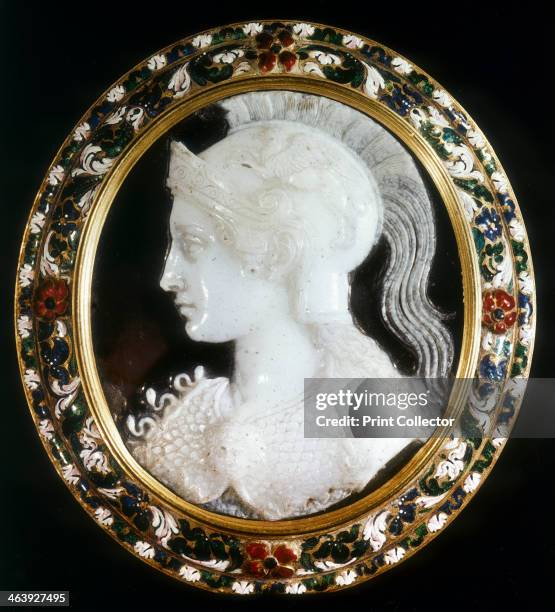 Cameo of Minerva, Roman goddess of wisdom. Minerva was known as Athena in the Greek pantheon.