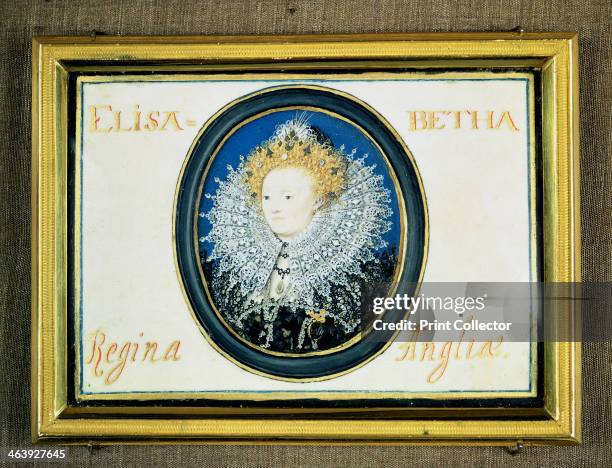 Miniature of Elizabeth I Queen of England and Ireland , 16th century. Also known as 'The Virgin Queen', as she never married, and 'Good Queen Bess'....