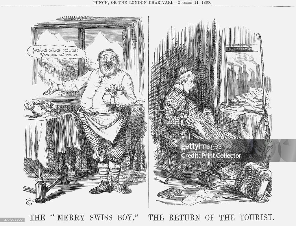 'The Merry Swiss Boy The Return of the Tourist', 1865. Artist: John Tenniel