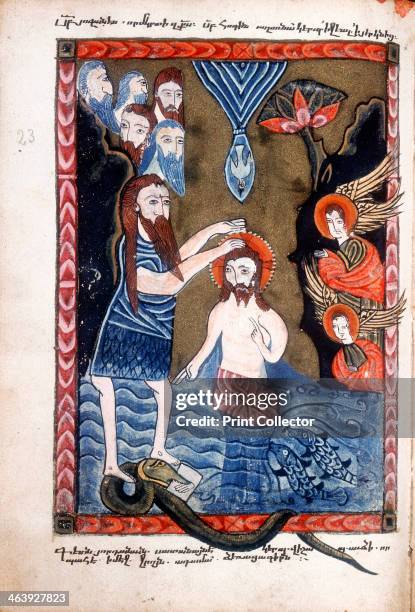 Baptism of Jesus by John the Baptist, from Armenian Evangelistery.