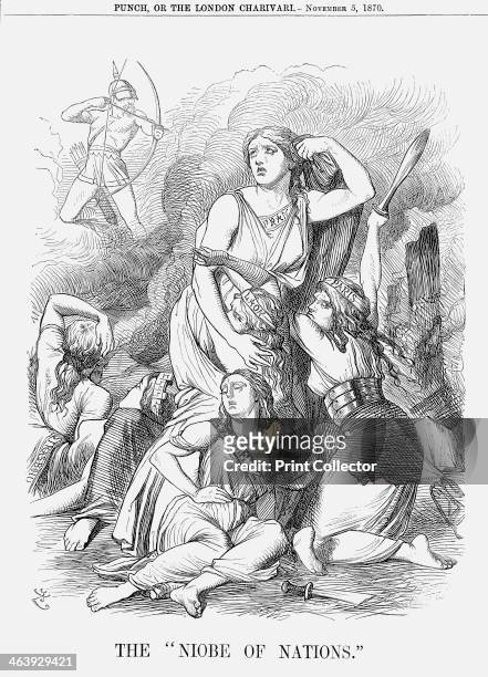 'The Niobe of Nations', 1870. A weeping Frances gathers her sisters, Paris, Metz and Lyons around her, Paris defiant to the last. Niobe, in Greek...