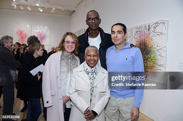 Ann Philbin, Mark Bradford, Eileen Norton and Allan DiCastro attend Hammer Museum's Provocations Presented In Partnership With Burberry - Members'...