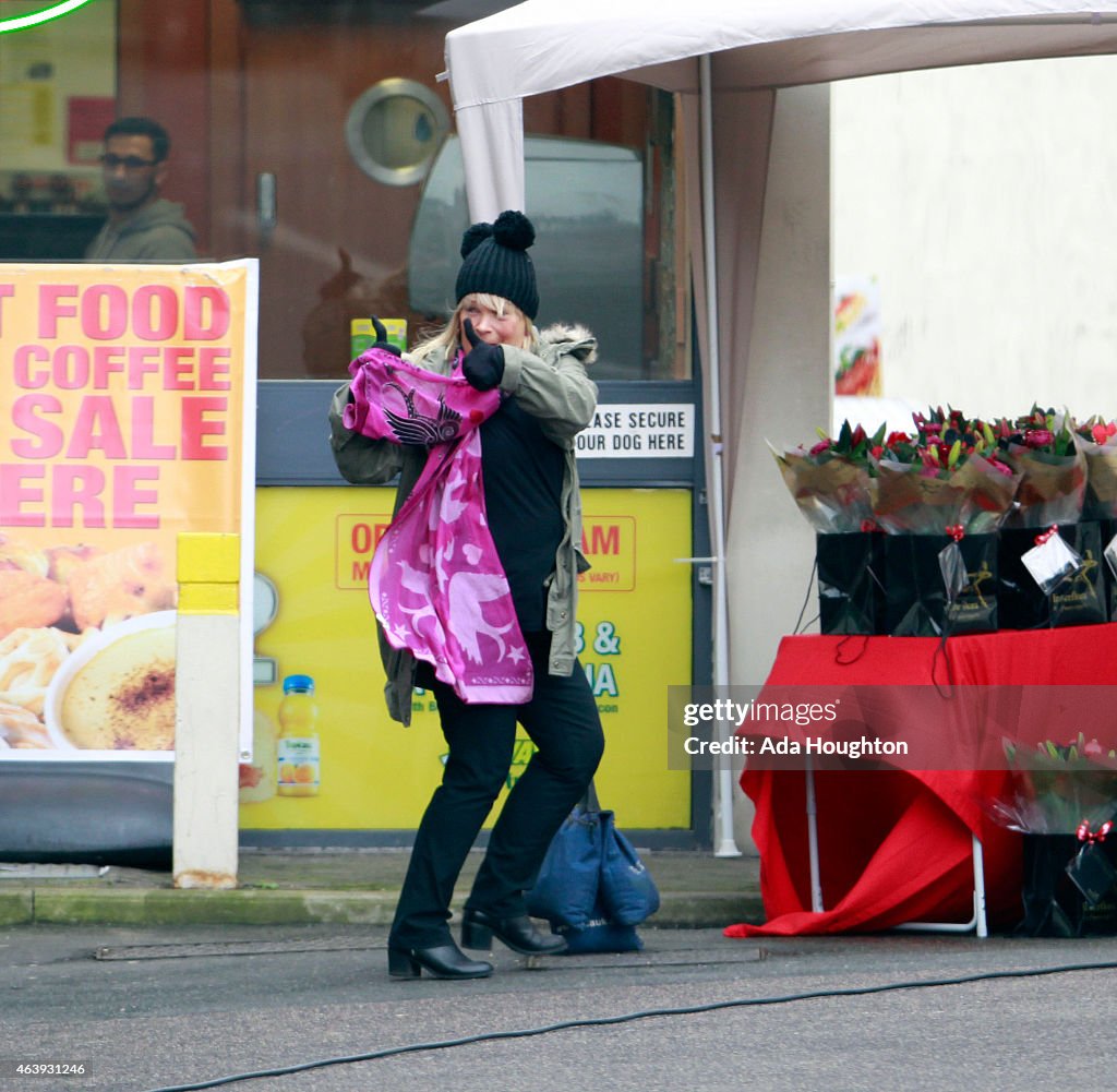 Linda Robson filming advert -  February 18, 2015