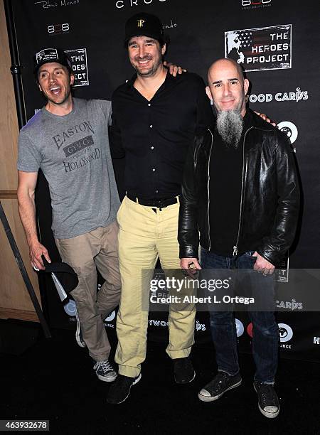 Troy Hanson, Phil Hellmuth and Scott Ian at the Hollywood Cares Pre-Oscar Celebrity Poker Invitational held at Confidential Beverly Hills on February...